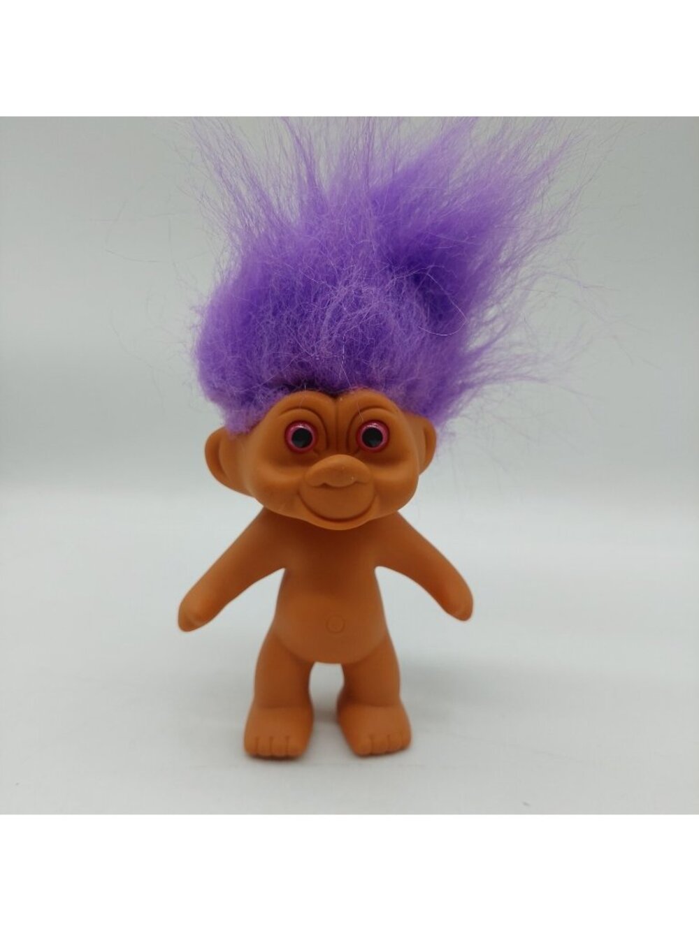 TNT Troll Doll 4" Purple Hair Brown Eyes 1991